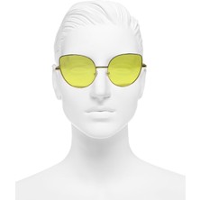 Gampus Vintage Fashion Hafif Unisex Güneş Gözlüğü Güneş Gözlüğü Sarı Oval Çerçeve DMA20