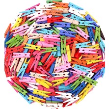 Gampus 1000 Li Mini Renk Fotoğraf Mandalı Renkli Dekor Mandal Ahşap Mandal Seti 1000 Pcs Özel Gün Süsleme