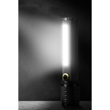 Gampus Güçlü El Feneri Çelik Kamp Feneri 10W Zoom Özellikli USB Şarjlı El Feneri