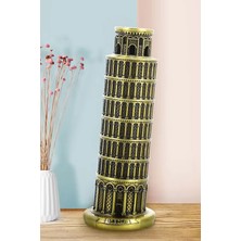 Gampus Vintage Metal Pısa Kulesi Temalı 20 cm Biblo Metal Kule Dekor Obje Konsept Hediyelik