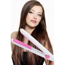 Gampus Seyahat Tipi Mini Saç Düzleştirici Seramik Uçlu Düzleştirici Beyaz