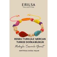 Erilsa Sertifikalı Yaprak Renkli Turkuaz Mercan Dorika Taşı Bileklik – Modayla Cesur Ol, Ruhunu Yansıt