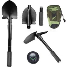 Gampus Portatif Pusulalı Kamp Seti Kazma Kürek Testere Özelliği Taşınabilir Katlanabilir Paketiyle