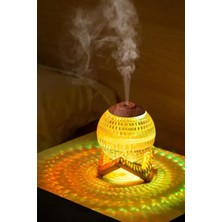 Gampus Işıklı Aroma Difüzör Hava Nemlendirici Cam Görünümlü Işıklı Loş Dekor Hava Nemlendirici