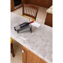 Gampus Yapışkanlı Krem Beyaz Her Yere Yapışabilir Dekoratif Folyo Masa Mutfak Dolabı Tezgah Mermer 1 mt