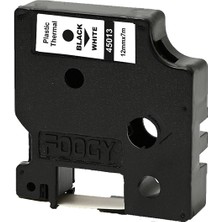 Dymo D1 Etiket Muadili Foogy 12 mm x 7 mt Beyaz Plastik Termal Şerit Etiket 45013