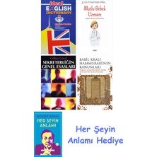 Alfa Yayınları Ideal English Dictionary + Mutlu Bebek Uzmanı - Bebeğinizin Ilk Yılları Için Bakım Rehberi + Sekreterliğin Genel Esasları + Babil Kralı Hammurrabi'nin Kanunları + Her Şeyin Anlamı