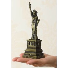 Gampus Antik Bronz Metalik Özgürlük Anıtı Heykeli - Zamansız Bir Simge Dekoratif Obje Heykel