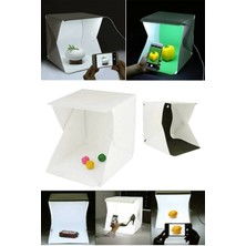 Gampus Taşınabilir Işıklı Ürün Çekim Çadırı Profesyonel Fotoğraf Arka Plan Perdesi