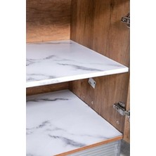 Gampus Raf Üstü Beyaz Mermer Desenli Yapışkanlı Mutfak Tezgah Üstü Folyo Folyo 1 Metre 60 cm 1420