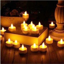 Gampus 24 Adet Sarı Işık Ledli El Gülü Pilli LED Mum Sarı Işık LED Tealight 24 Adet