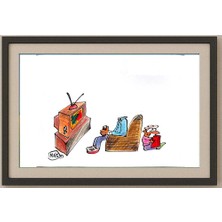 Karikatural Sergio Mas 29X21CM Orijinal Karikatür Tablo