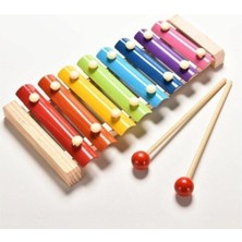 Gampus Büyük Boy Ahşap Ksilofon 8 Nota 8 Ton 25 cm 8 Tuşlu Sesli Selefon