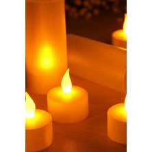 Gampus Gün Işığı Renkli LED Pilli Mum Plastik 10 Adet 4,5 cm