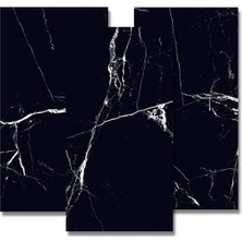 Gampus Siyah Mermer Desenli Plastik Duvar Sticker Duvar Kağıdı Şık Zarif 60X30 Duvar Kağıdı 1 Adet