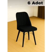 Yonga Concept Karegold Mutfak Sandalyesi 6 Adet (Siyah Metal Ayaklı)