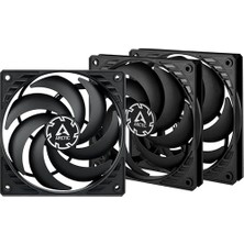P12 Ince Pwm Pst (3 Adet) - 120 mm Fan, Pwm Paylaşım Teknolojisi, Statik Basınç, Pst Bağlantısı, Hız 300-2100 Rpm - Siyah