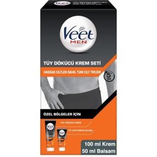 Men Özel Bölgeler Için Krem & Balsam Tüy Dökücü Krem Seti 100 + 50 ml