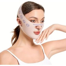 Şekillendirici Maske, V Çene Sıkılaştırıcı Band, Yüz ve Boyun Incelten Maske, Ten Rengi
