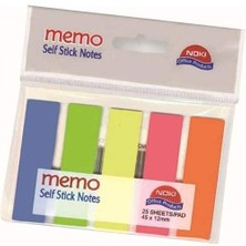 Noki Memo Film Index 5 Renk 12x45 mm 25 Yaprak Yapışkan Notluk Dikdörtgen Şekil