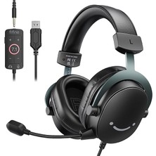 3,5 mm Ses Jaklı Oyun USB Kulaklığı, 7.1 Surround Ses, Çıkarılabilir Mikrofon, Ses Kontrolü, Kablolu Kulaklıklar Siyah Ps5/ps4/anahtar/xbox Denetleyici H9 Için