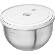 Fresh & Save Bowls Vakumlu Saklama Kabı, L, 24 Santimetre, Paslanmaz Çelik, Metalik Gri