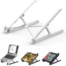 Saıjı X1 Laptop Sehpası, Katlanabilir, Tablet Sehpası, Alüminyum Alaşım, Online Sınıf Çalışması, Duruşu Iyileştirme, Isı Dağılımı Macbook, iPad ve 10-15,6 Inç Olan Tüm Cihazlar ile Uyumlu. Beyaz