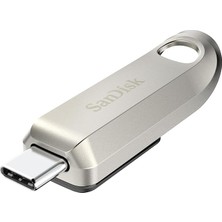 Ultra Luxe USB Tip C Sürücü 128 GB (Usb Tip C Flash Sürücü, Usb-3.2 Gen-1, Metal Tasarım, 400 Mb/s Okuma, Anahtarlık Halkası) Gümüş