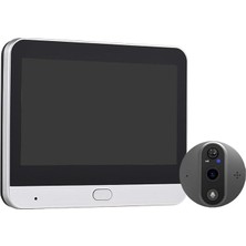 3mp Wifi Video Kapı Zili Apartman Gözetleme Deliği Kamerası 4.3 Inç Ekran Ömrü/app 1080P Pır Hareket Algılama Alarm Gözetleme Deliği Kamerası Iki Yönlü Kapı Zili Gümüş