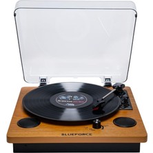 Soprano Ahşap Pikap Plak Çalar Retro Bluetooth USB Sd Kart Aux Dahili Hoparlör