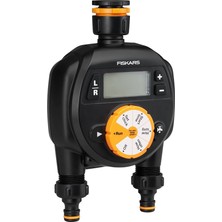 2 Çıkışlı Zamanlayıcı/zamanlayıcı, Tüm Standart Musluk Boyutları Için, Kolay Okunabilir LCD Ekran, Evrensel Boyut, 580 G, Siyah/turuncu, 1054792