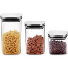 Home Kare Borosilikat Cam Sızdırmaz Vakumlu Erzak ve Bakliyat Saklama Kabı – Havadaki Termisil Kavanoz, Şeker, Un, Makarna, Çay, Kahve ve Kuru Gıdalar Için Ideal (Metal Kapak, 900 Ml)