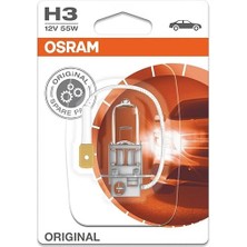 H3 12V 55W Orijinal Halojen Far Ampülü, 1 Adet Blister Ambalaj