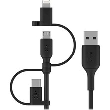 Evrensel Kablo (3'ü 1 Arada Usb-C, Lightning, Micro-Usb Şarj Kablosu) Akıllı Telefonları, Tabletleri, Güç Bankalarını ve Daha Fazlasını Şarj Edin (3,3 Ft/1 M)
