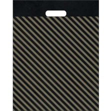 Takviyeli Siyah Çizgili Poşet 23X36 cm No:2 50 Adet