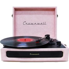 Casablanca Pembe Bluetoothlu Pikap CW001-LP Taşınabilir Çantalı Vintage Tasarım
