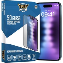 Labs Buff iPhone 15 Pro Max ile Uyumlu 5d Glass Ekran Koruyucu, Şeffaf