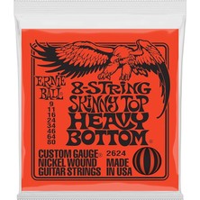 Ball Sıska Üst Ağır Alt Slinky 8-String Elektro Gitar Telleri, Ölçü 9-80