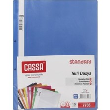 CASSA Mavi Renkli 10'lu Telli Dosya Standart Ölçüler Ofiste Kullanım İçin Pratik