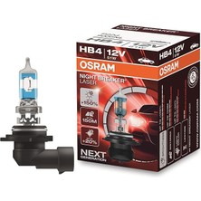 Ampul Night Breaker Laser Hb4 12V 51W%150'YE Kadar Fazla Işık 150M'YE Kadar Fazla Görüş Açısı,%20'ye Kadar Beyaz Işık 9006NL
