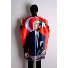 Bayrak Atatürk Baskılı Türk Bayrağı 150X225 cm Raşel Kumaş Dijital Baskı