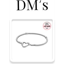 DM's Silver Kalp Zincirli Kilit Gümüş Bileklik