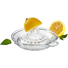 Cam Limon Sıkacağı | Portakal ve Narenciye Sıkacağı | Manuel, Şeffaf Cam, Kolay Temizlenir | Kulplu Taze Meyve Suyu Sıkacağı
