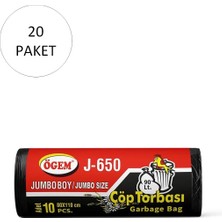 Venüs Shopping J-500 Jumbo Boy Çöp Torbası 80 x 110 cm 10 Lu Rulo x 20 Paket = 200 Adet (Siyah)