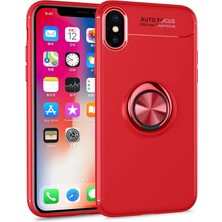 iPhone Xs Kılıf Range Yüzüklü Silikon - Kırmızı - FKU1170-8106