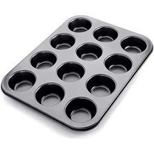 Kek Kabı ve Cupcake Fırın Tepsisi – Yapışmaz Metal Hamur, 12 Gözlü Muffin Kabı, Cup Cake Pişirme Tepsisi, Fırın Uyumlu Kek Kalıbı Yüksek Sıcaklığa Dayanıklı