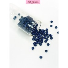 Venüs Shopping Dökme Cam Kum Boncuk Büyük Boy (6/0) 4 mm - 20 Gram - Koyu Mavi - BNC078