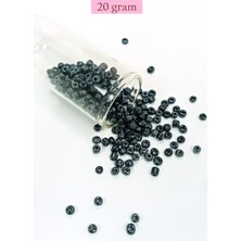 Venüs Shopping Dökme Cam Kum Boncuk Büyük Boy (6/0) 4 mm - 20 Gram - Siyah - BNC084