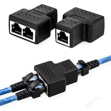 2 Portlu Ethernet Splitter, Çift Lan Kablosu, Ethernet Bölücü, RJ45 Dişi Adaptör Konnektörü