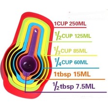 Pratik Ölçü Kaşığı Kabı 5li Şeker Baharat Sıvı Ölçer Aparat